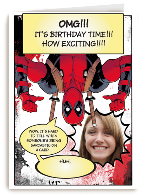 Deadpool sarcastic birthday card
