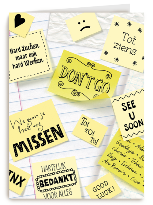 post it afscheid nemen