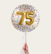 Ballon 75 jaar Confetti Goud 