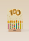 Verjaardagskaart 100 jaar met kaarsjes