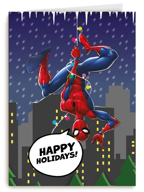 Spiderman kerstkaart happy holidays