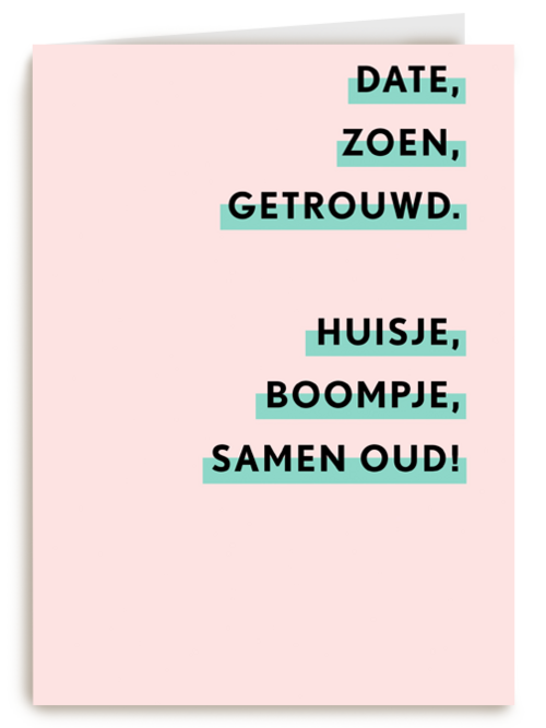 Liefdeskaart huisje boompje samen oud