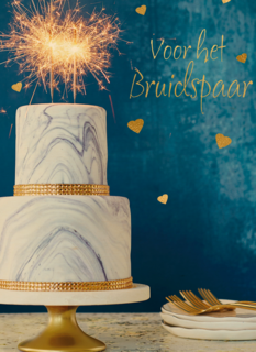 Trouwkaart Bruidstaart Voor het bruidspaar