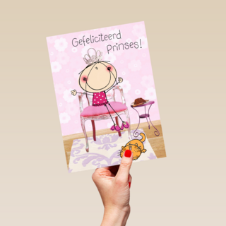 tekening prinses met kat