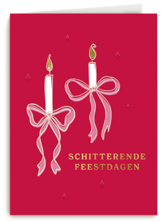 Schitterende Feestdagen Kaarsen Met Strik