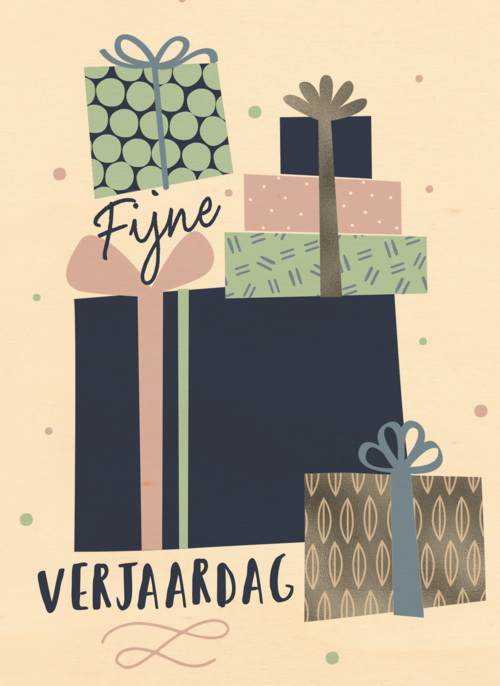 fijne verjaardag met deze cadeaus
