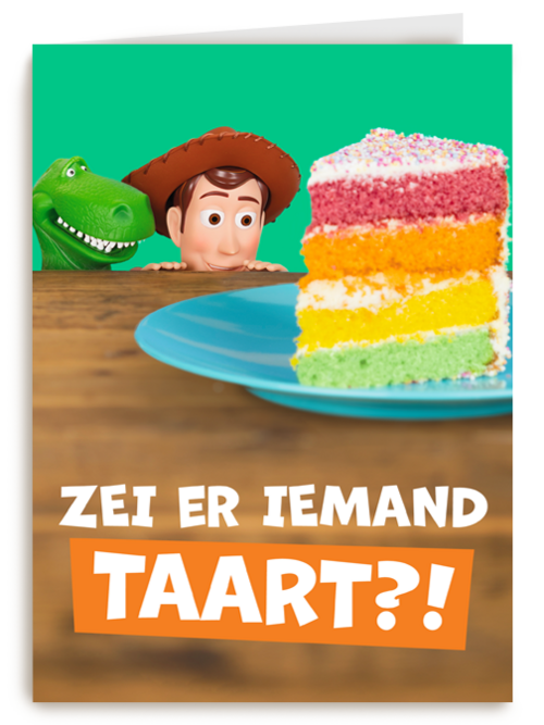 Toy Story kaart Zei er iemand taart