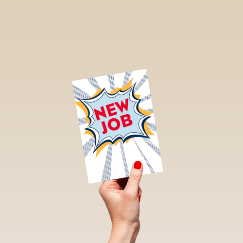 nieuwe baan kaart new job