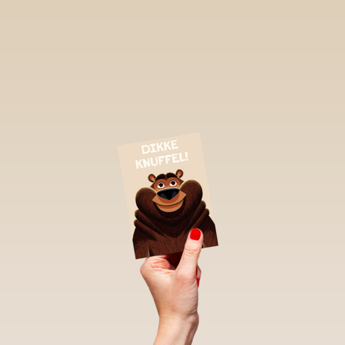 Dikke knuffel Beer Folio beige