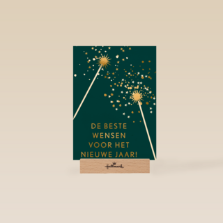 de beste wensen met gouden sterretjes op groen