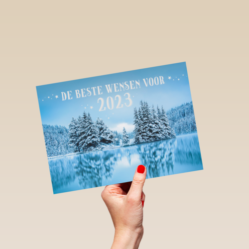 nieuwjaarskaart zakelijk sneeuw de beste wensen voor 2023