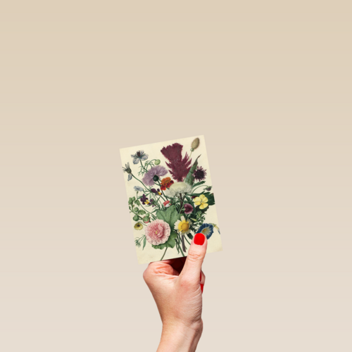 studio art kaart van schilderij met bloemen blanco