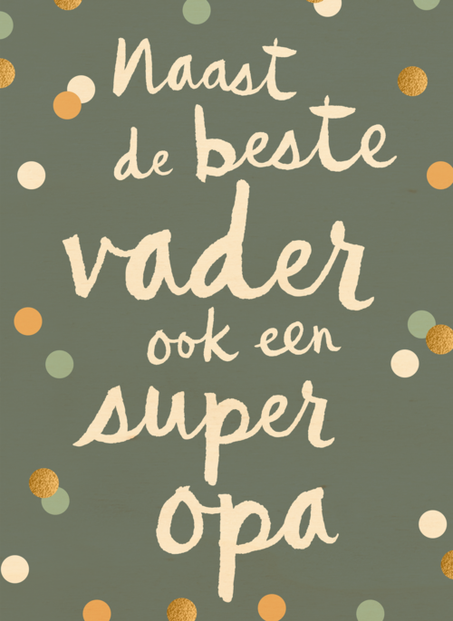 Houten Kaart Vaderdag | Hallmark | Houten Kaart Hallmark | Vaderdag | Vaderdag Kaart Klassiek Naast De Beste Vader Ook Een Super Opa