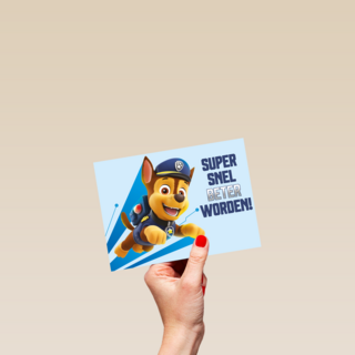 Paw Patrol beterschapskaart met Chase