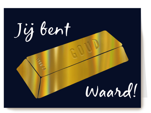 vaderdag kaart stijlvol jij bent goud waard goudstaaf
