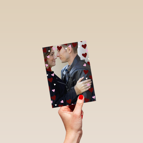 valentijnskaart foto volledige pagina hartjes
