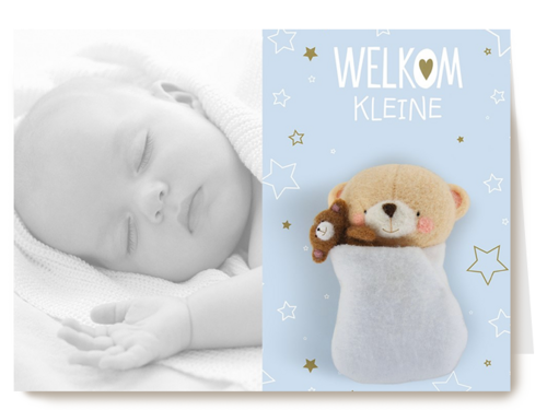 fotokaart liggend baby forever friends blauw