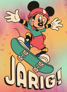 Verjaardagskaart Mickey Mouse skateboard
