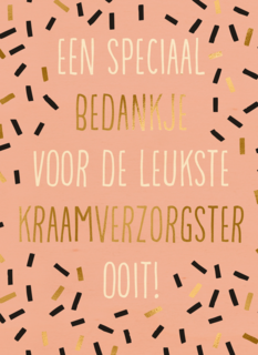 speciaal bedankje voor de leukste kraamverzorgster kaart