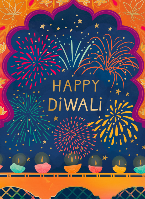Happy Divali vuurwerk