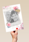 Roze rozen met fotolijst