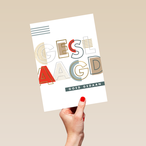 Geslaagd kaart stijlvol goed gedaan
