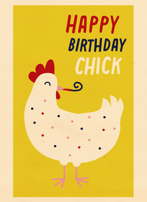 Houten Kaart Verjaardagskaarten | Verjaardagskaart Happy Birthday Chick