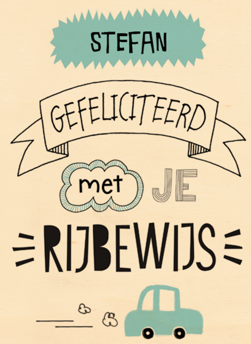 Houten Kaart Rijbewijs | Houten Kaart Hallmark | Rijbewijs | Rijbewijs Geslaagd Gefeliciteerd Met Je Rijbewijs