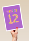Verjaardagskaart yessss 12 tiener meisje