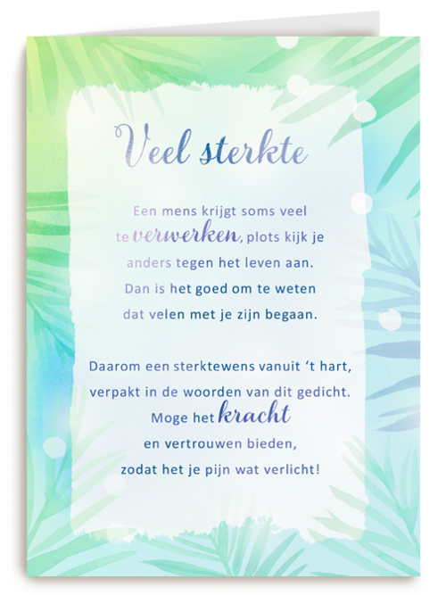 Sterktekaart Woorden schieten te kort More than words