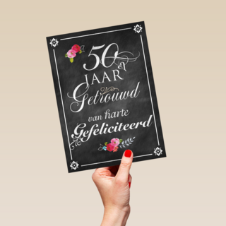 schoolbord vijftig jaar getrouwd
