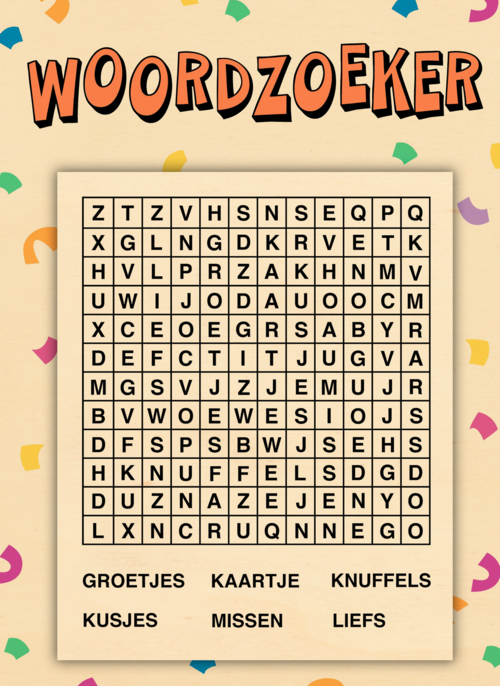 kaart voor kinderen woordzoeker spelletje corona quarantaine