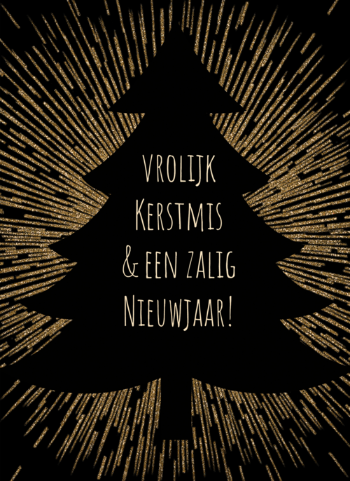 Houten kaart Kerst | Hallmark | Houten kaart Kerst | Hallmark | Stijlvolle kerstkaart met gouden stralen