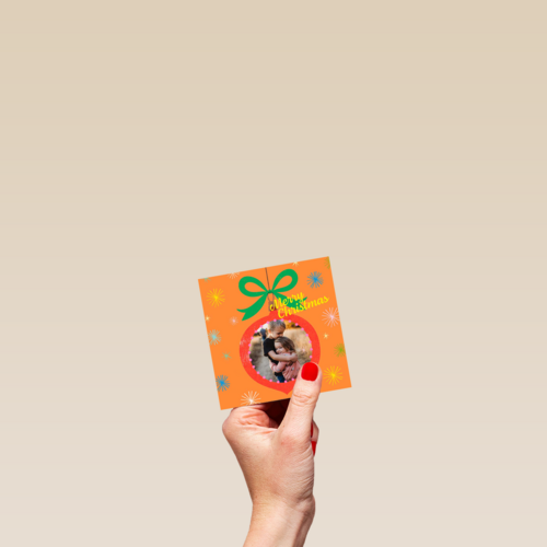 kerstkaart kerstbal met foto