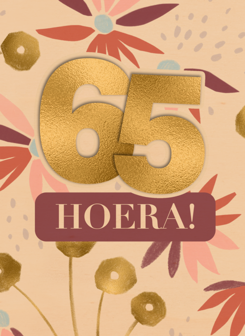 Verjaardagskaart bloemen 65 hoera