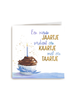 een nieuw jaartje met kaartje en taartje
