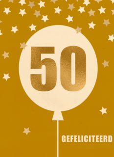 Verjaardagskaart leeftijden 50 ballon