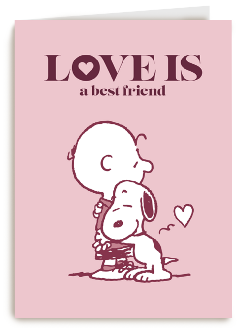 Snoopy valentijnskaart love is a best friend