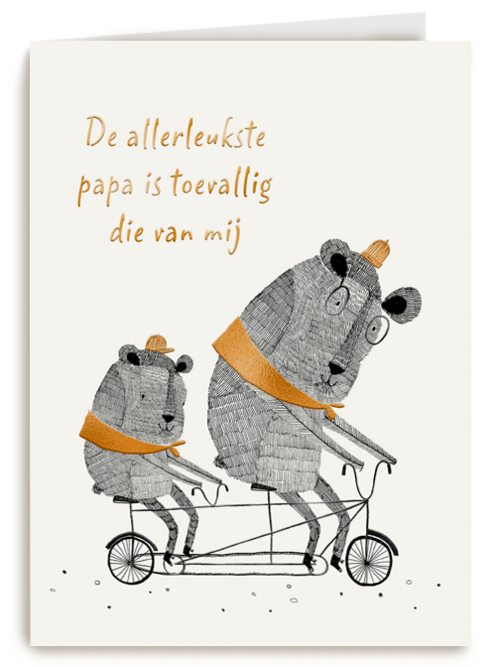 2 Beren op een tandem leukste papa