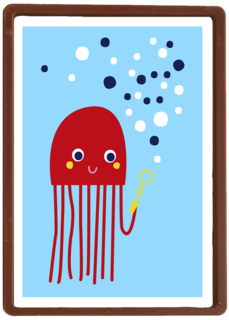 Zwemdiploma kaart met kwal