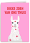 dikke zoen van ons thuis alpaca