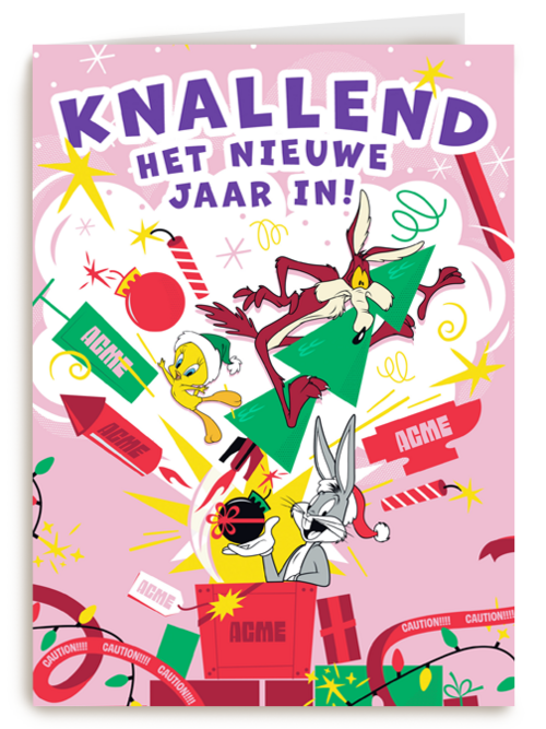 Kaart Hallmark | Nieuwjaar | Looney Tunes Knallend Het Nieuwe Jaar In