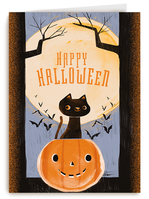 Kaart Hallmark | Halloween | Happy Halloween Cat Pumpkin