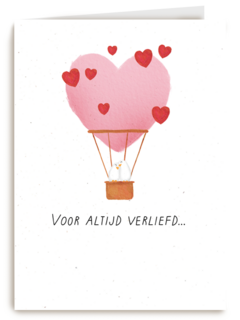 Liefde kaart ballon met Voor altijd verliefd
