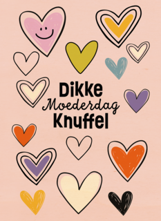 Moederdag dikke knuffel paars
