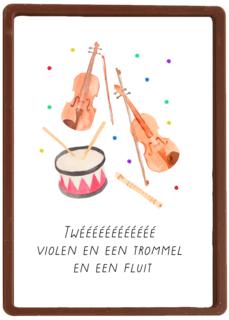 Verjaardagskaart muziekinstrumenten