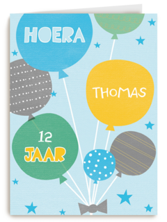 hoera verjaardag met ballonnen