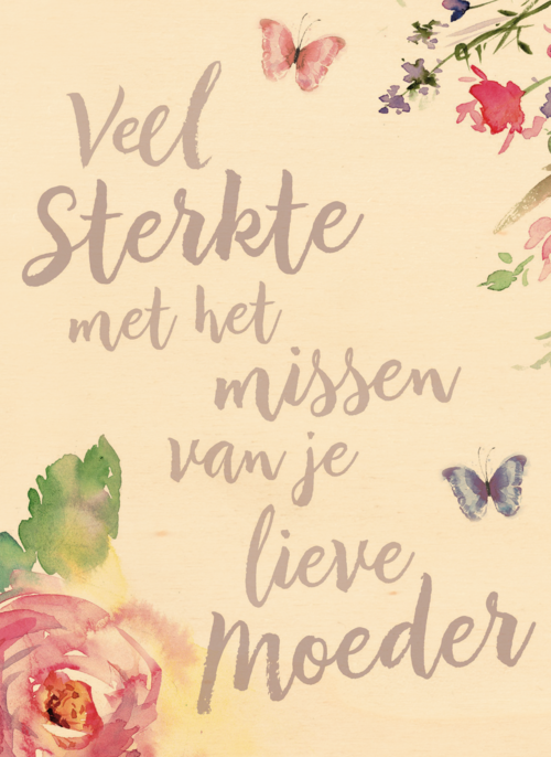 Houten Kaart Condoleance Kaarten Herinnering Moederdag | Houten Kaart Hallmark | Condoleance Kaarten Herinnering Moederdag | Veel Sterkte