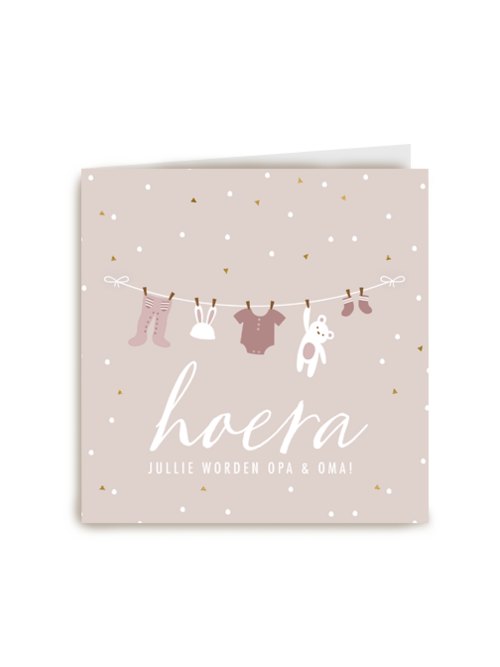 zwanger kleinkind beige hoera jullie worden op en oma