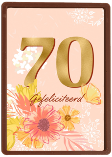Verjaardagskaart 70 met bloemen
